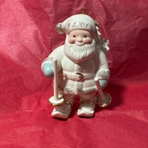 Lenox 2001 Santa's Downhill Delivery annual Christmas ornament.